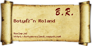 Botyán Roland névjegykártya